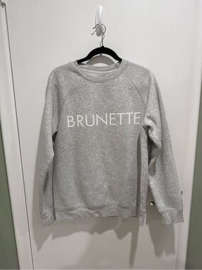 Brunette The Label Light Gray Crewneck Sweatshirt